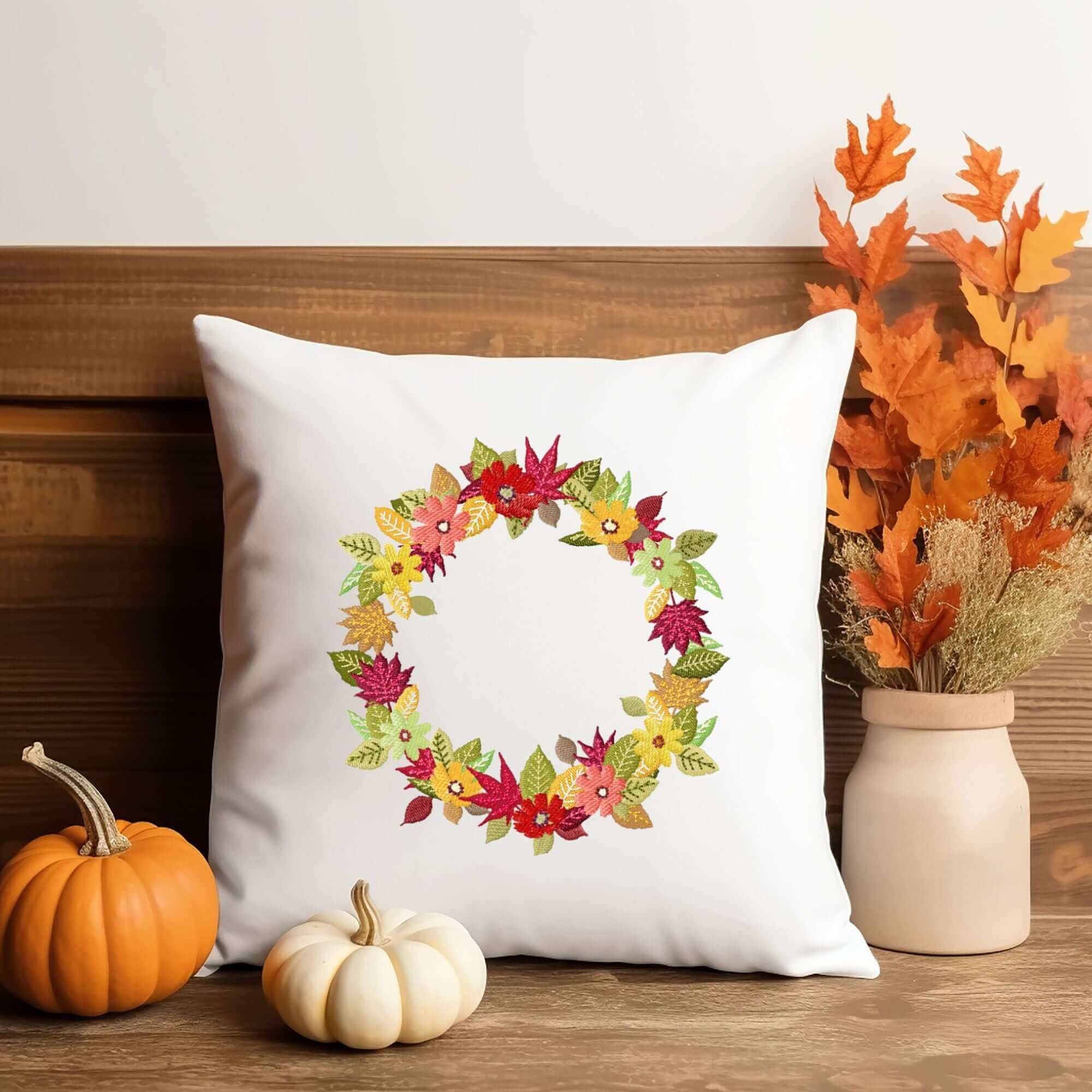 Autumn Wreath 1 - Machine Embroidery Design - 5 SizesEmbroidery Designs