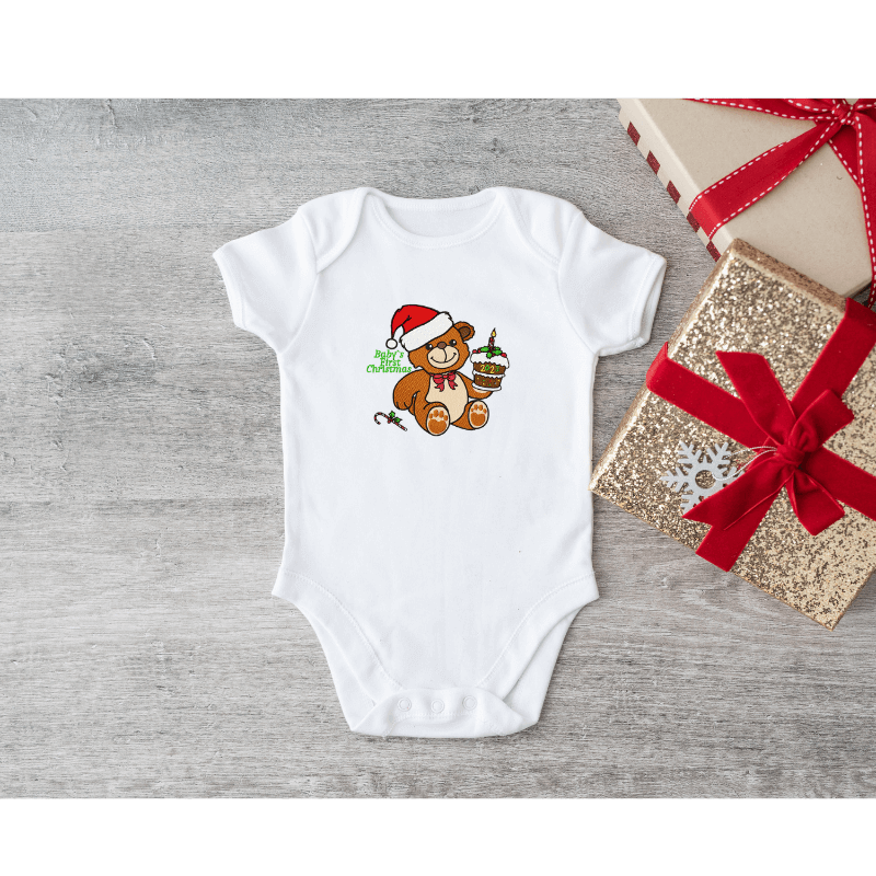 Baby's First Christmas Bear - Embroidery Design - 3 sizesEmbroidery Designs