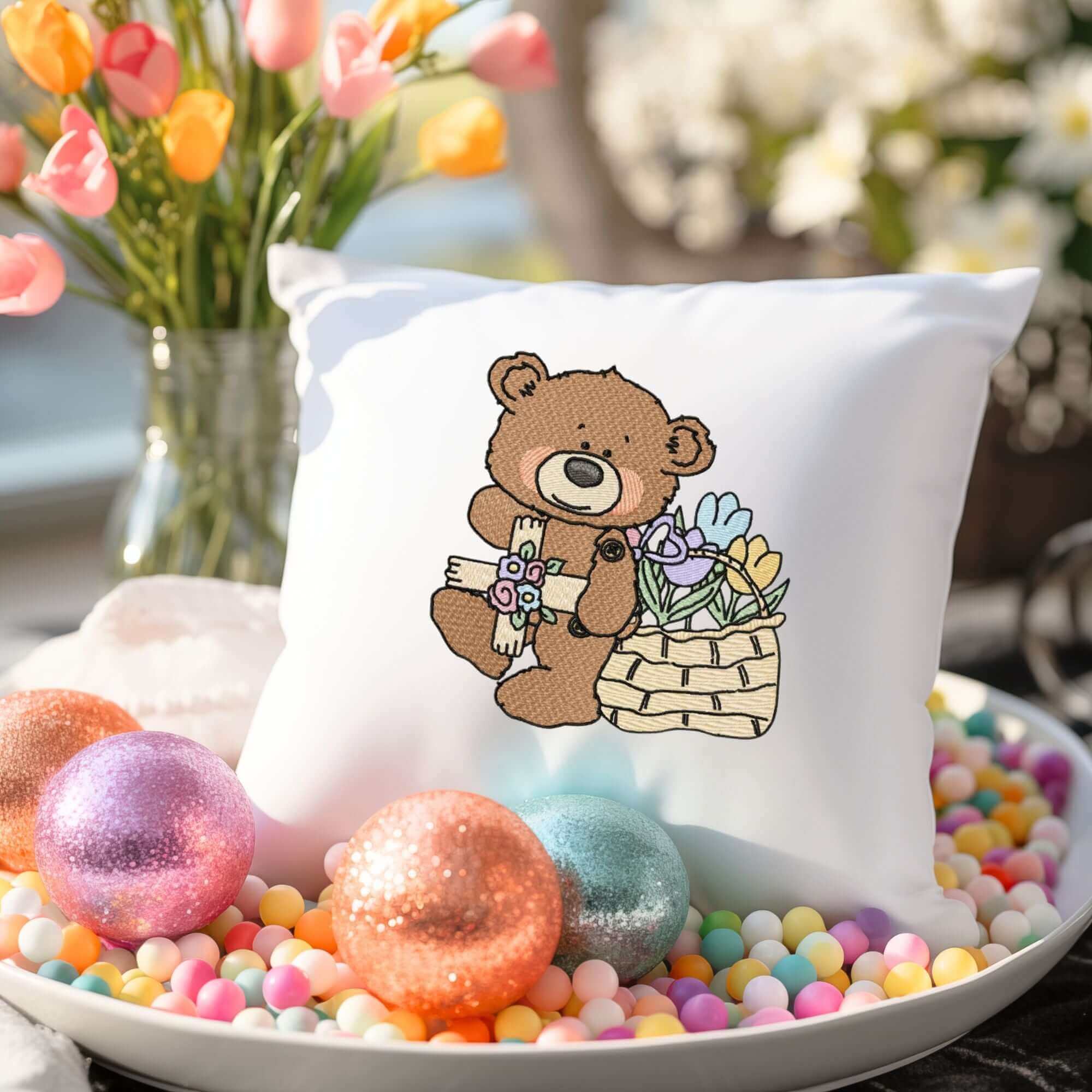 Easter Button Bears Design Pack (Large) - Machine EmbroideryEmbroidery Designs