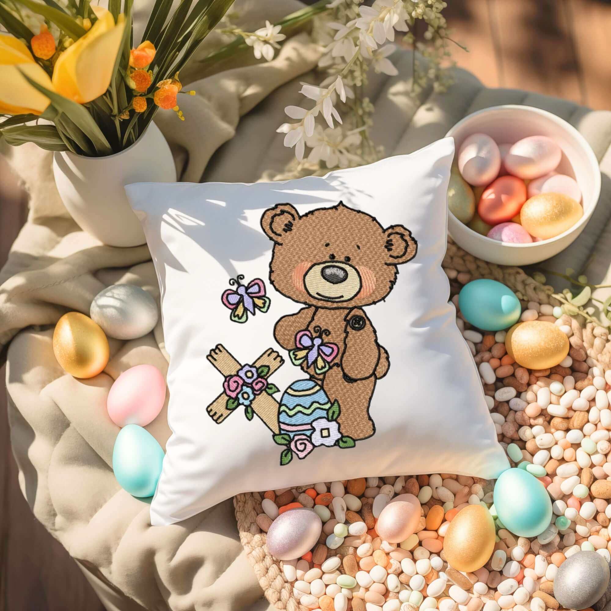 Easter Button Bears Design Pack (Large) - Machine EmbroideryEmbroidery Designs