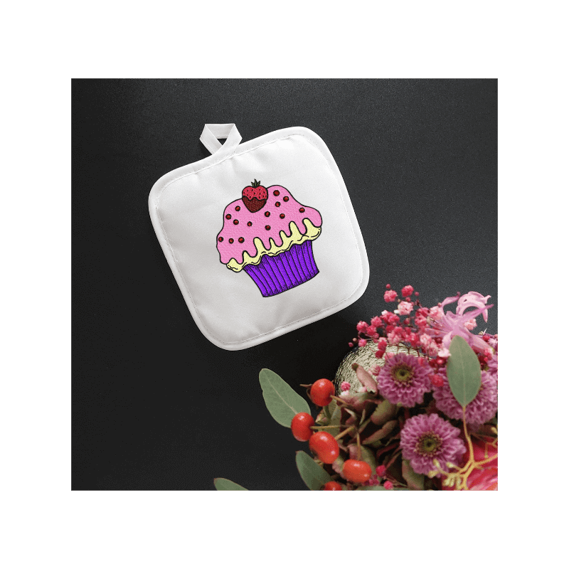 Choc Dipped Strawberry Cupcake – Machine Embroidery Design - 3 sizesEmbroidery Designs