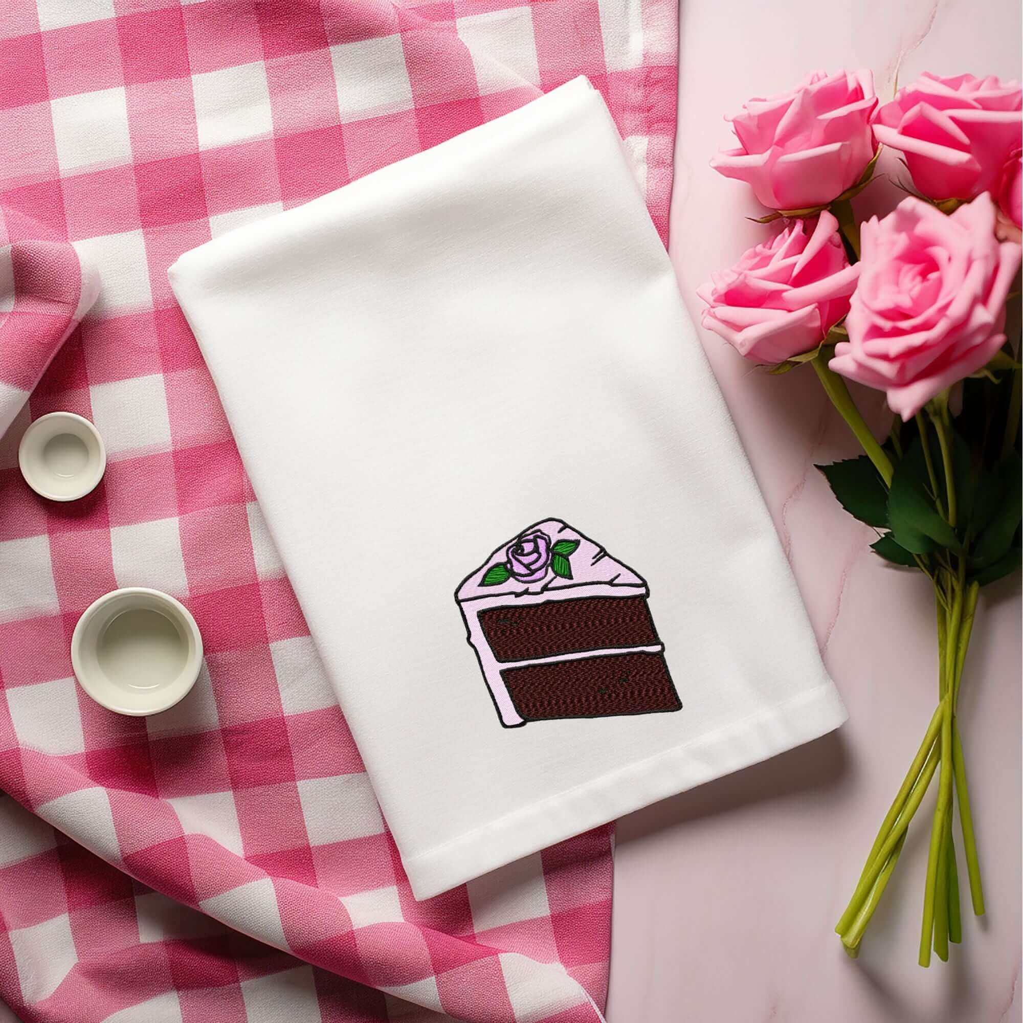 Chocolate Rose Cake Slice - Embroidery Design - 3 sizesEmbroidery Designs