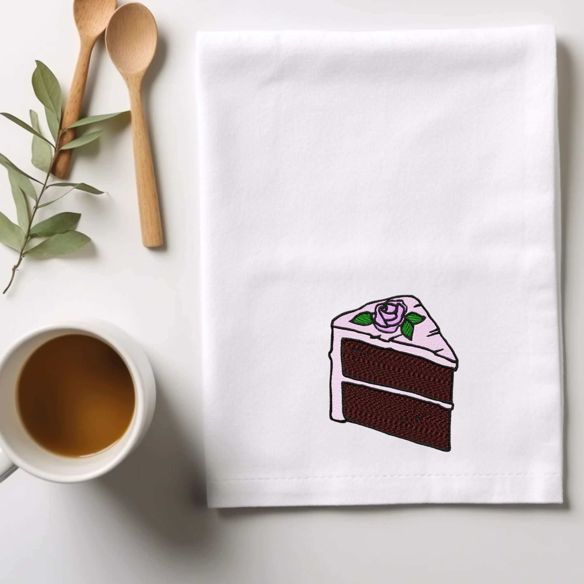 Chocolate Rose Cake Slice - Embroidery Design - 3 sizesEmbroidery Designs