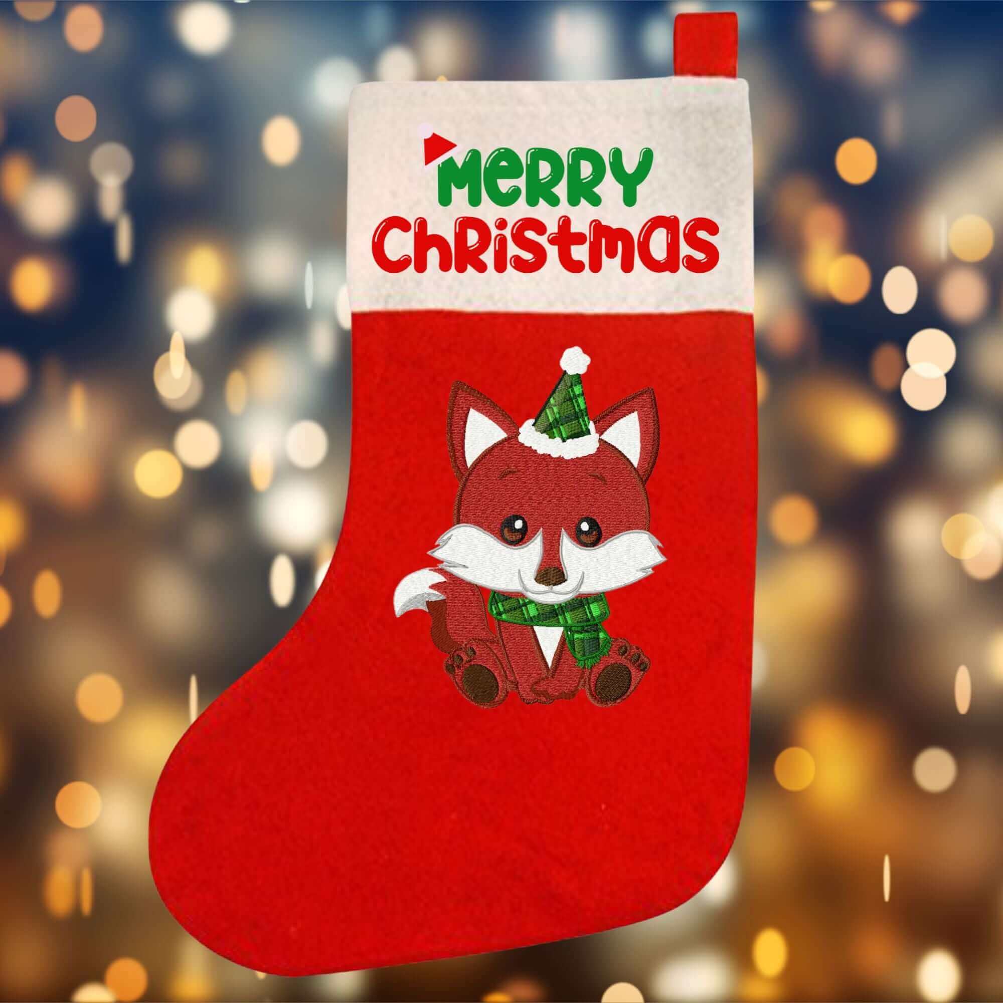 Christmas Baby Fox - Embroidery Design - 3 sizesEmbroidery Designs