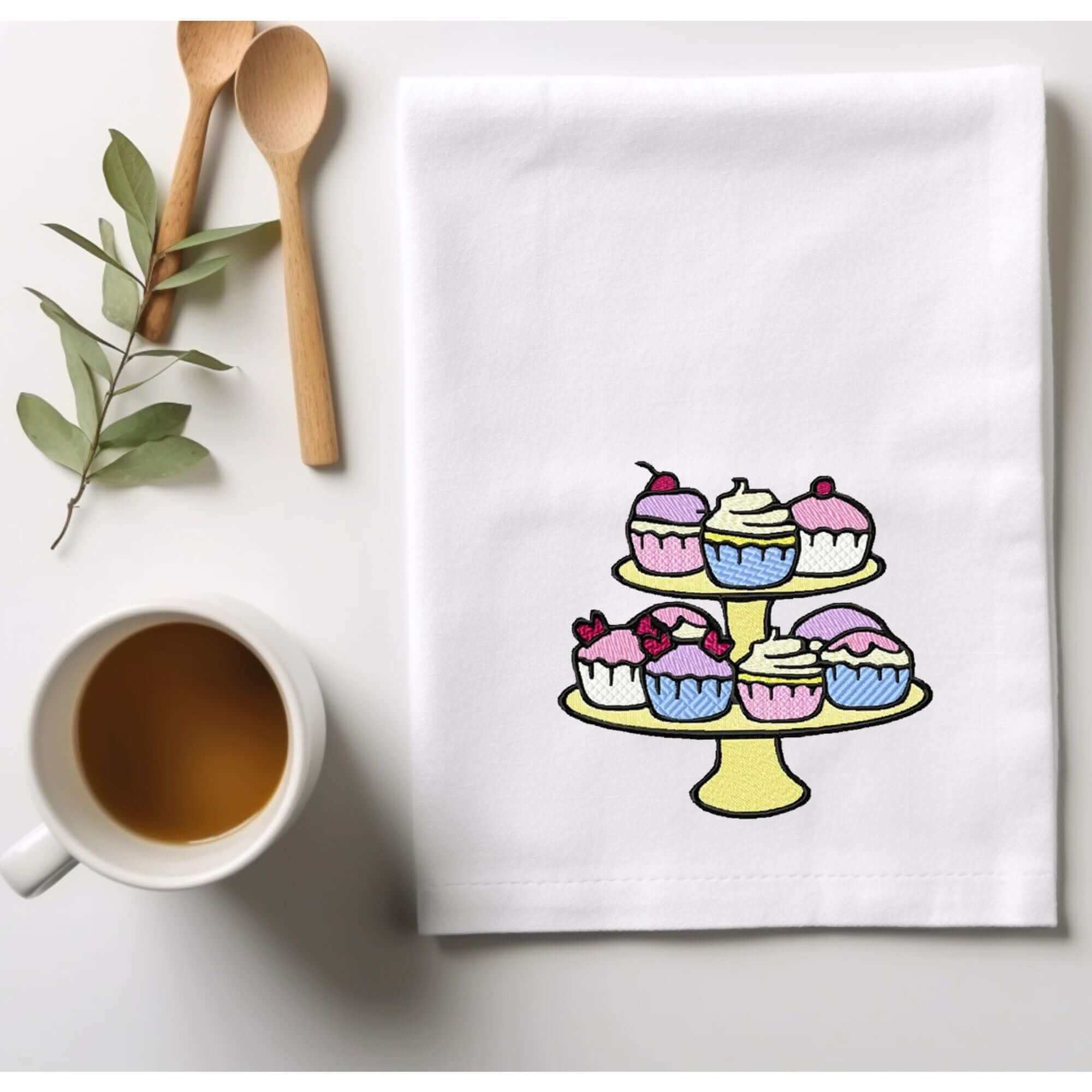 Cupcakes Plate - Machine Embroidery Design - 3 sizesEmbroidery Designs