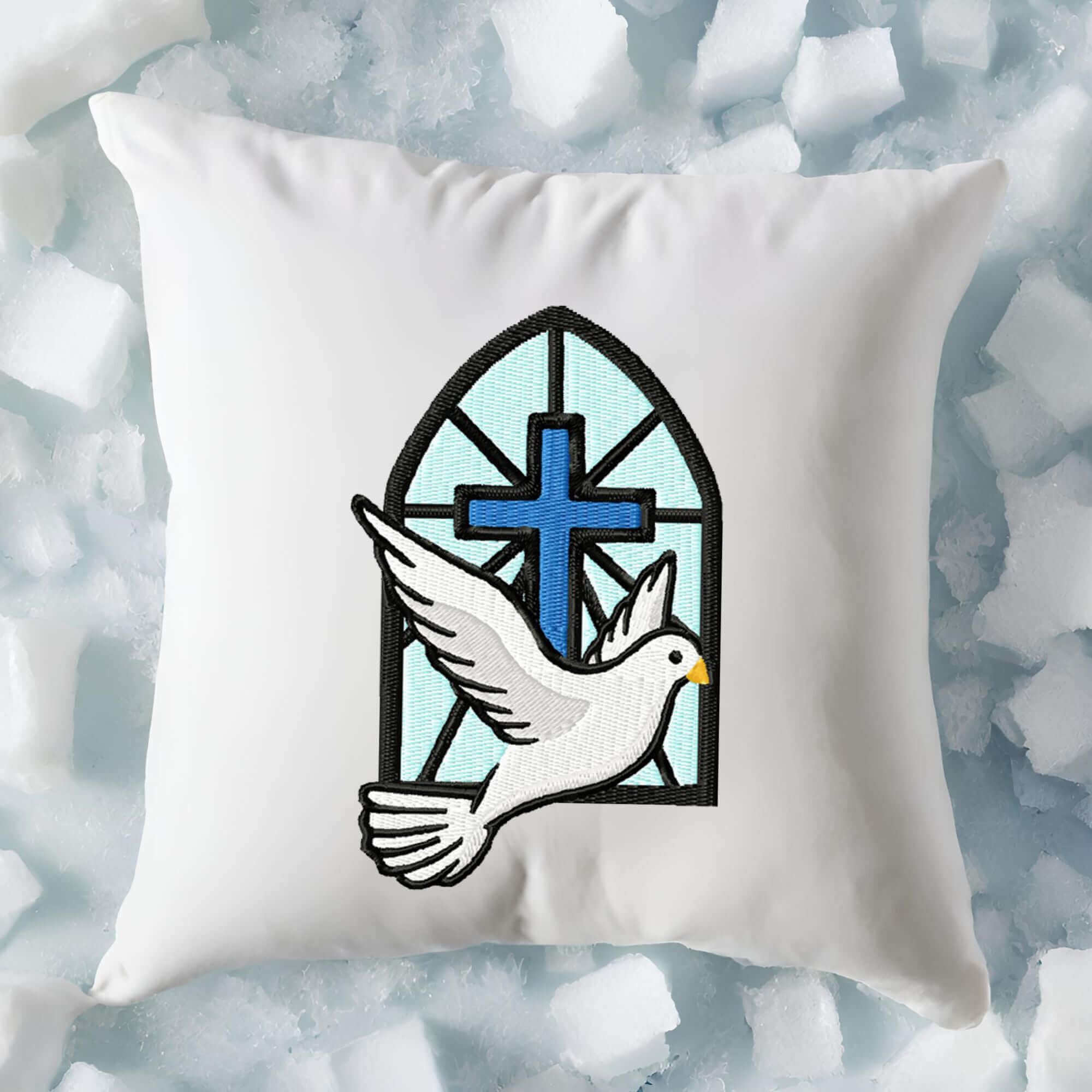 Dove Cross Window - Embroidery Design - 3 SizesEmbroidery Designs