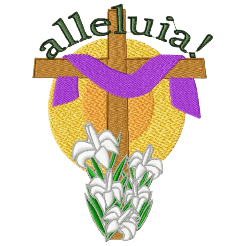 Easter Embroidery Designs - Cross With Drape - 3 sizes