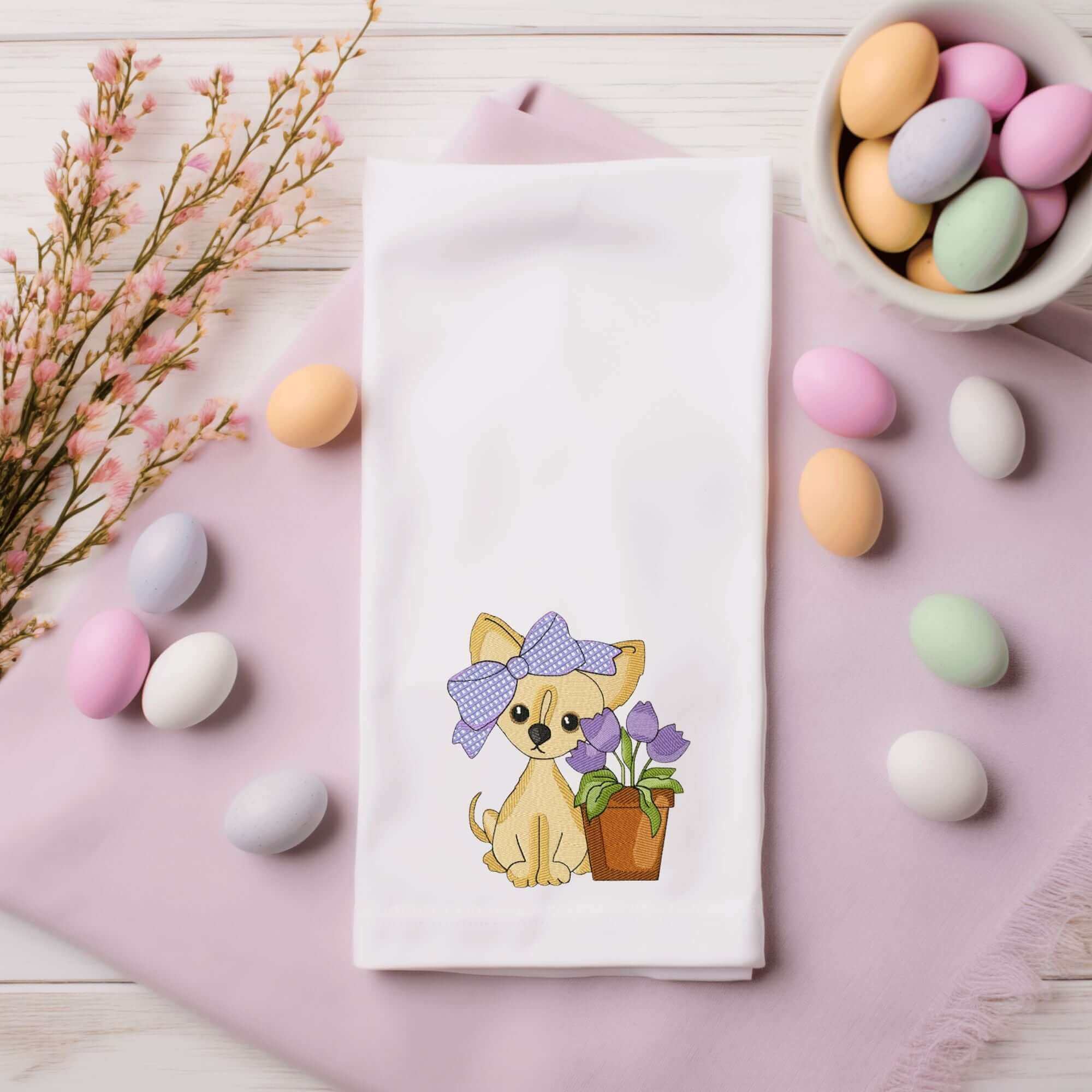 Easter Puppy 2 - Embroidery Design - 3 SizesEmbroidery Designs