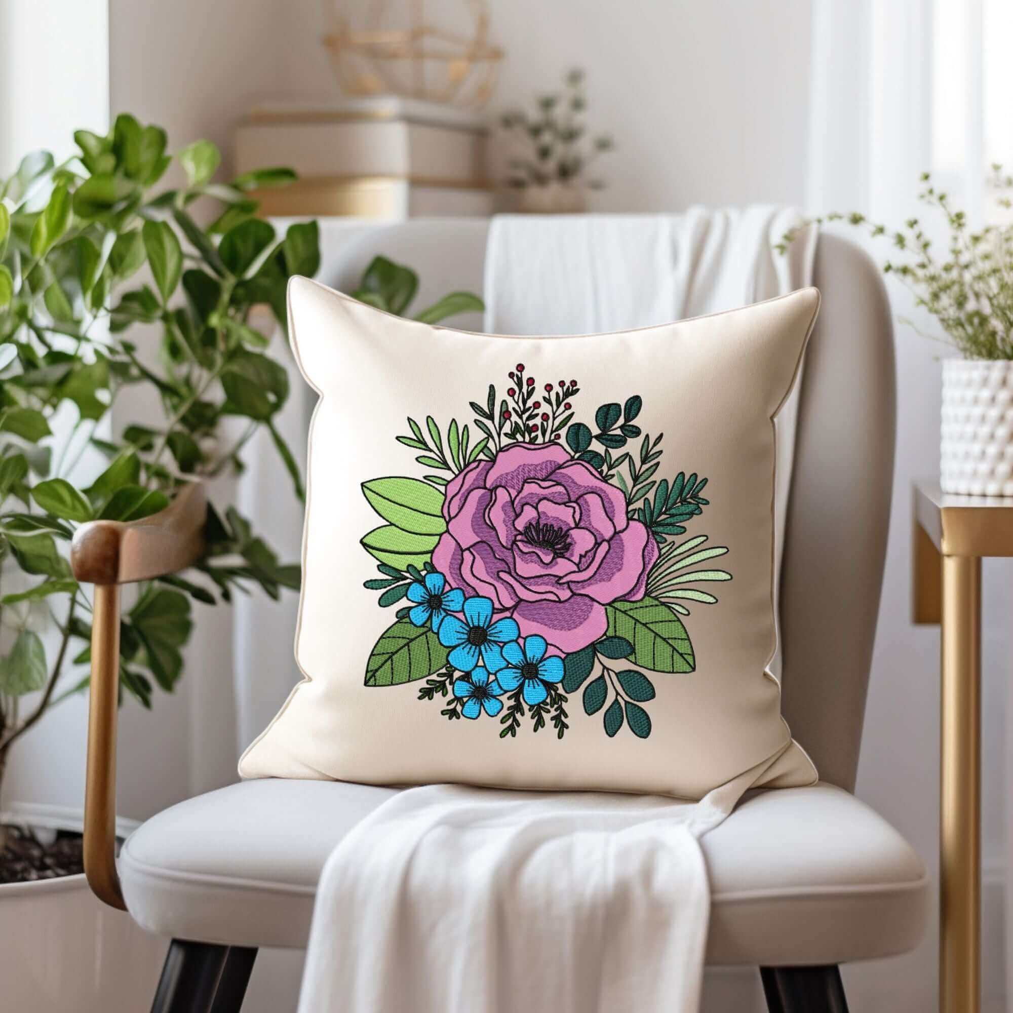 Floral Bouquet (1) - Machine Embroidery Design - 3 sizesEmbroidery Designs