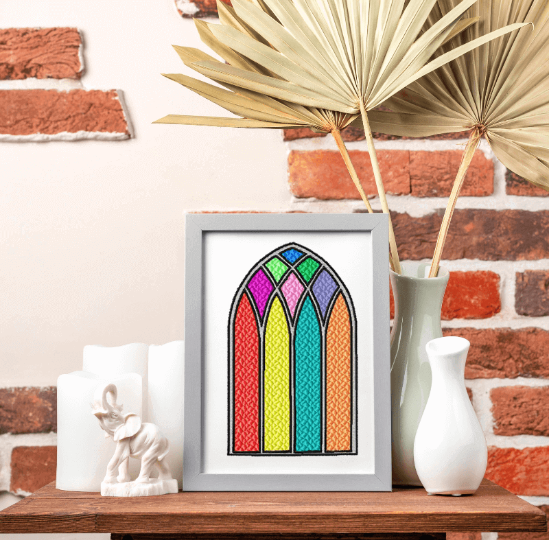 Gothic Arch Window 2 - Machine Embroidery Design - 3 SizesEmbroidery Designs