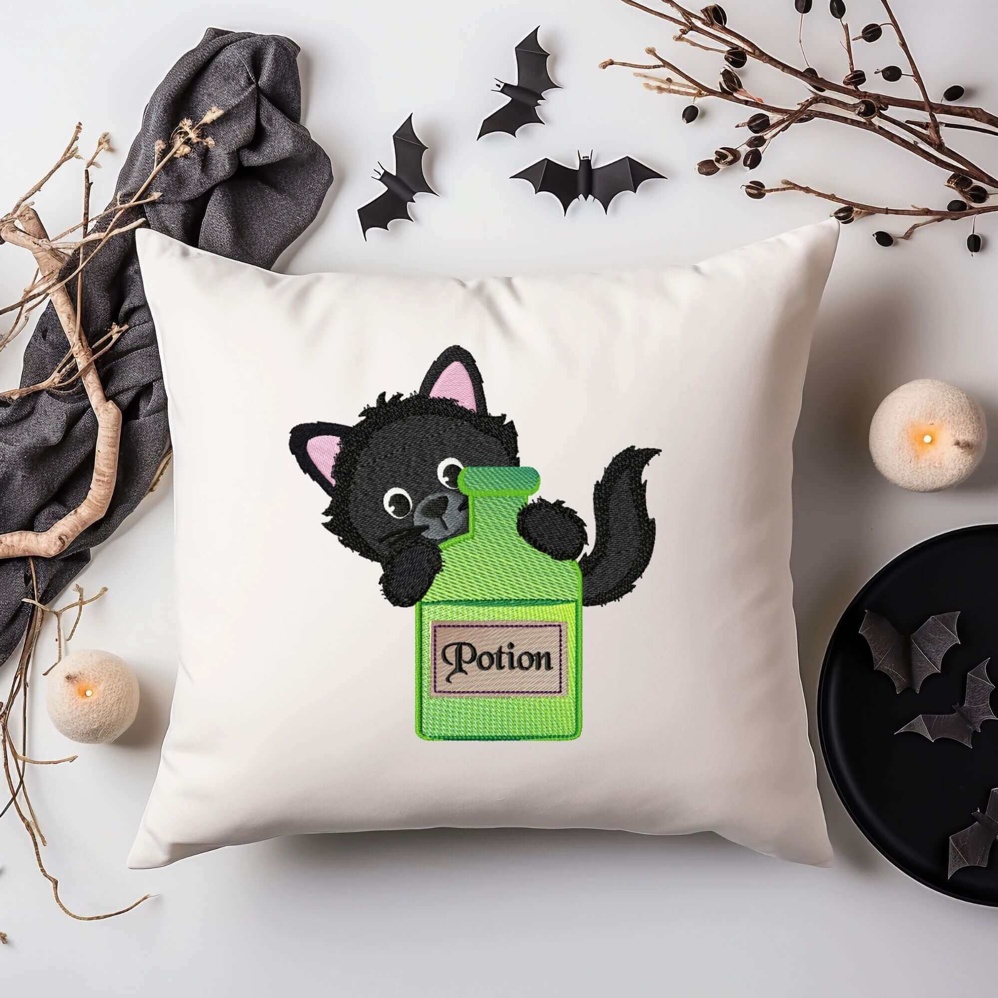 Halloween Cat (7) - Machine Embroidery Design - 3 SizesEmbroidery Designs