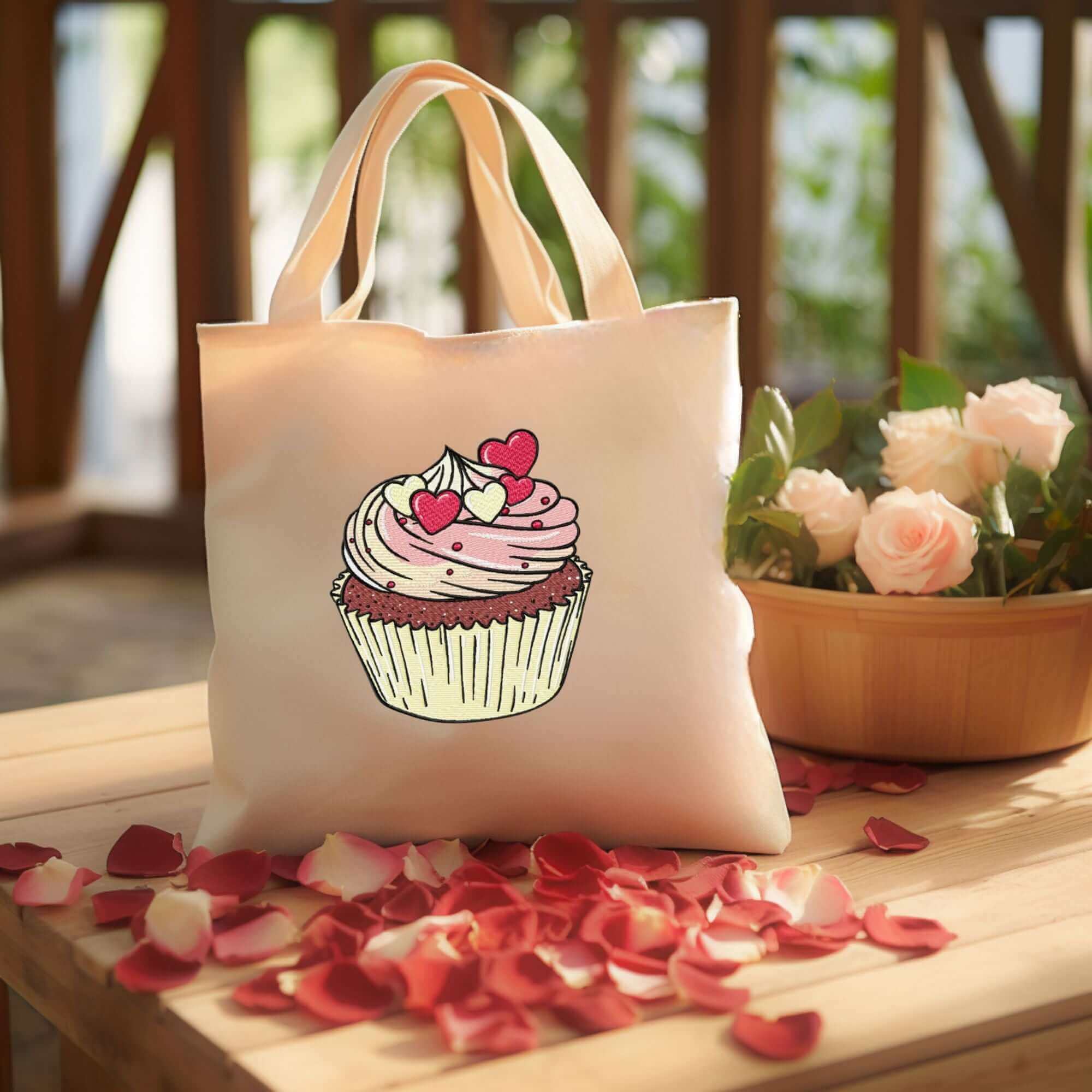 Hearts Cupcake - Machine Embroidery Design – 3 sizesEmbroidery Designs