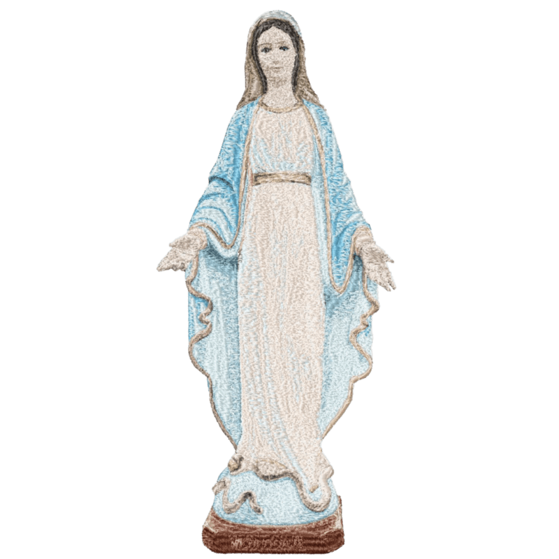 Our Lady of Grace Statue (photo-stitch) - Embroidery Design - 2 sizesEmbroidery Designs