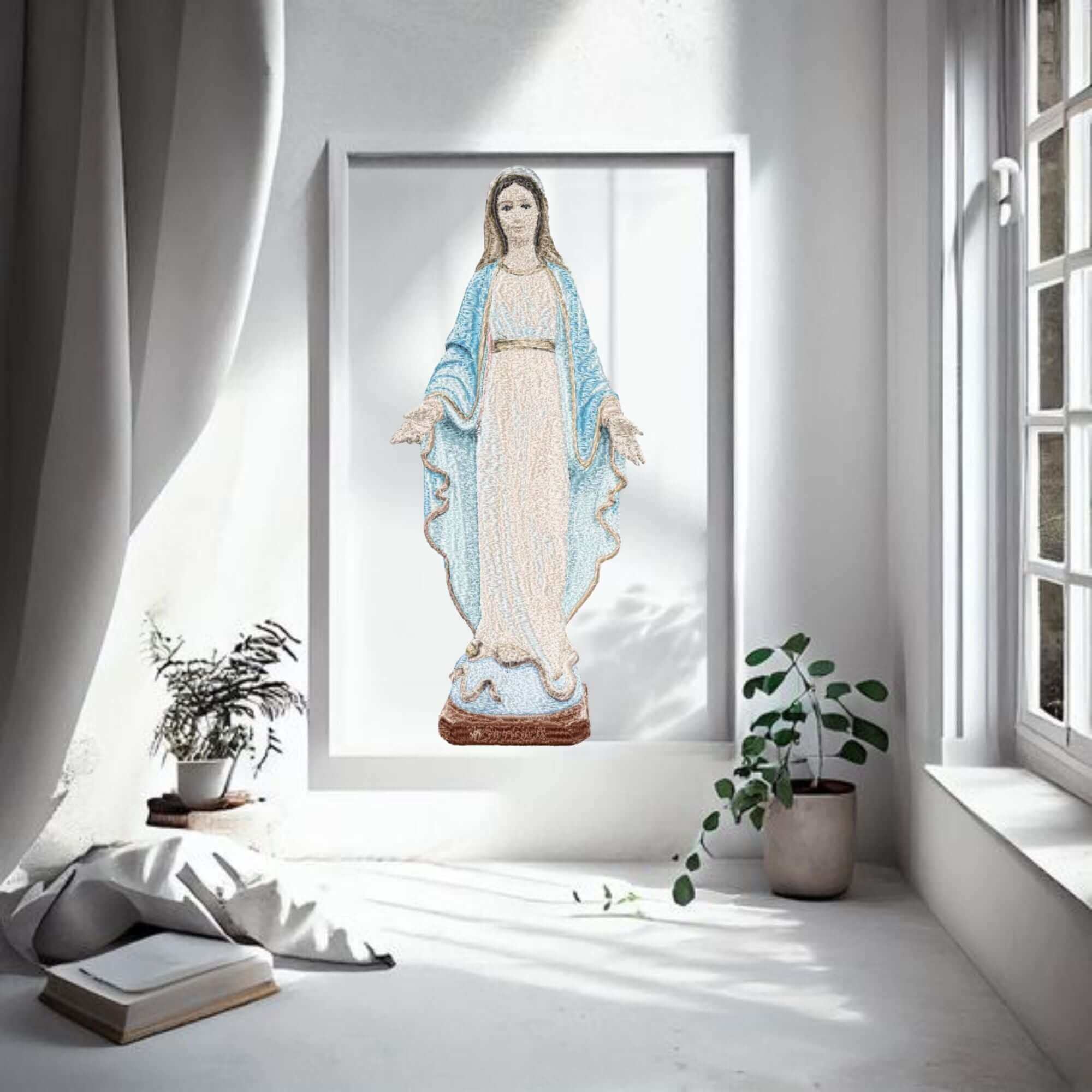 Our Lady of Grace Statue (photo-stitch) - Embroidery Design - 2 sizesEmbroidery Designs