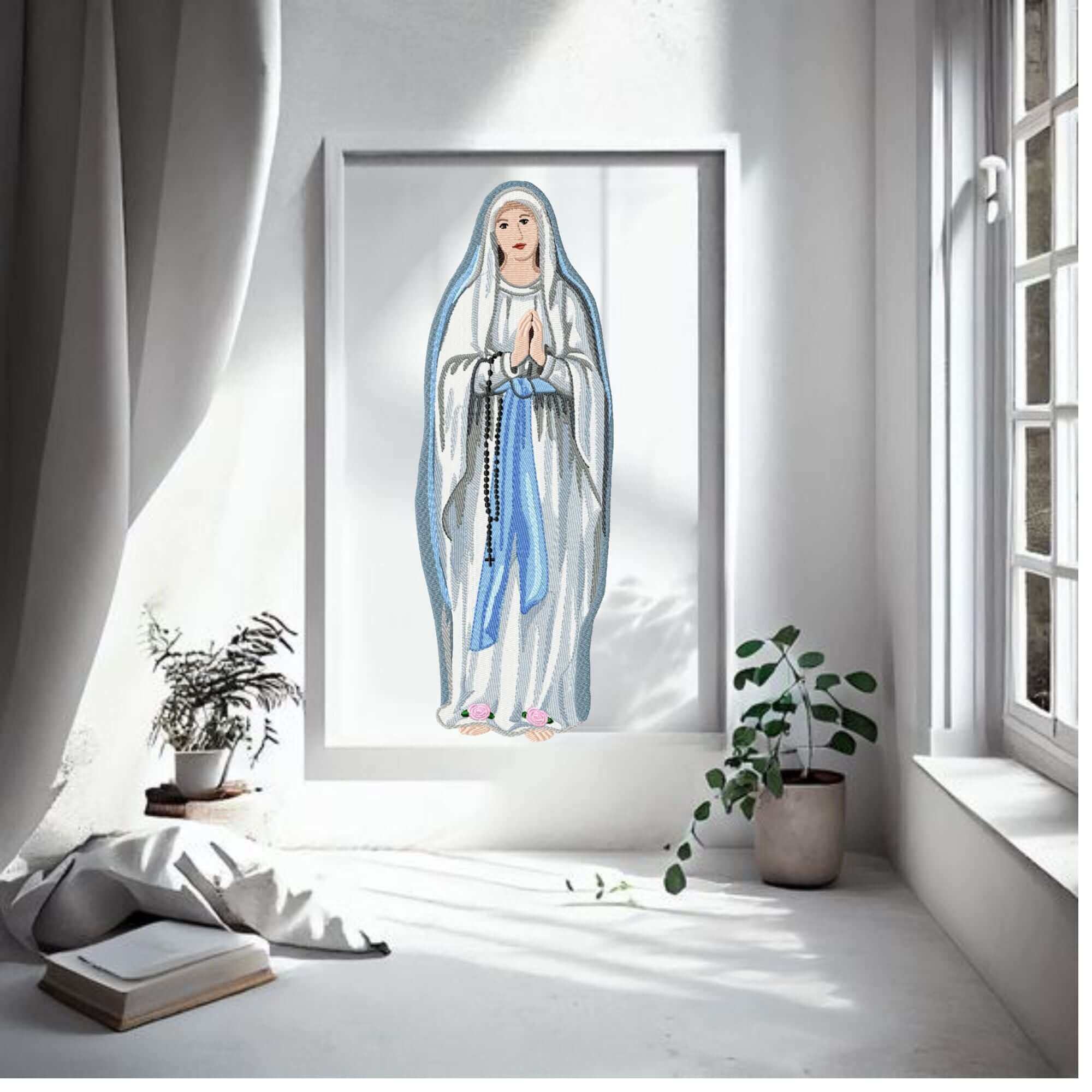 Our Lady of Lourdes - (photo-stitch) - Embroidery Design 4 SizesEmbroidery Designs