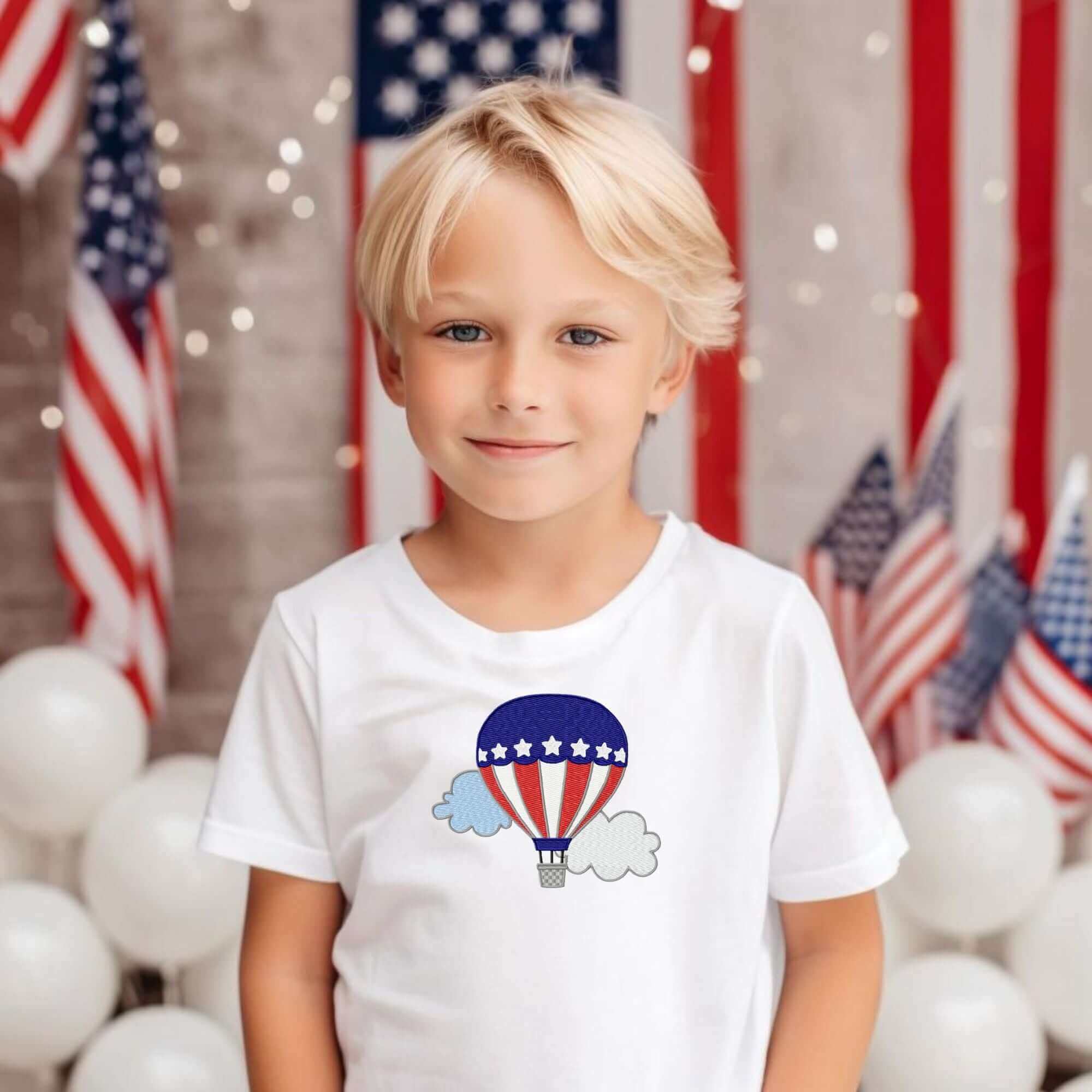 Patriotic Balloon - Machine Embroidery Design - 6 SizesEmbroidery Designs