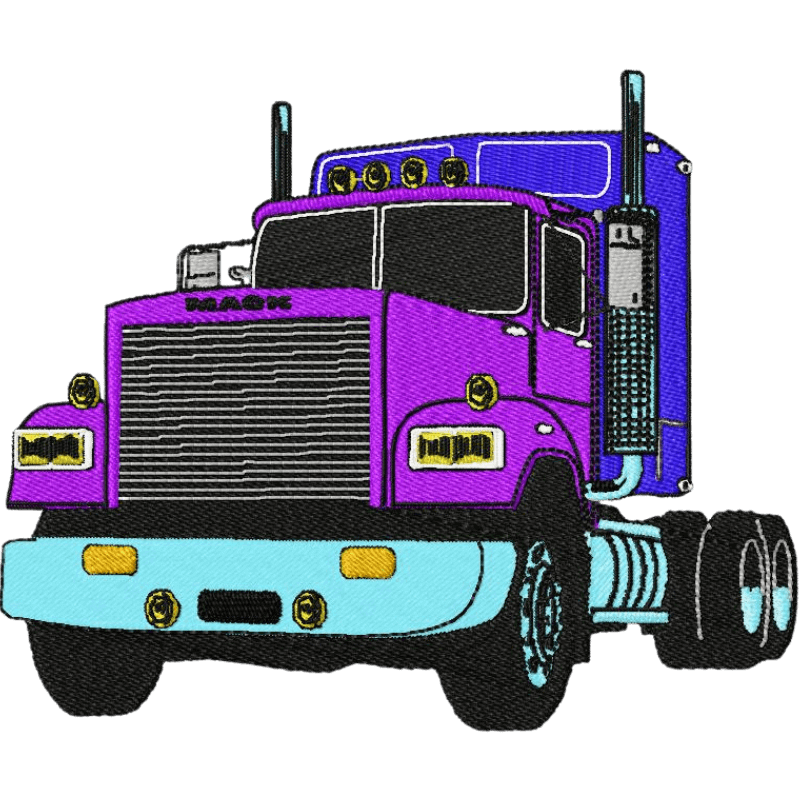 Semi-Trailer (1) - Machine Embroidery Design - 3 sizesEmbroidery Designs