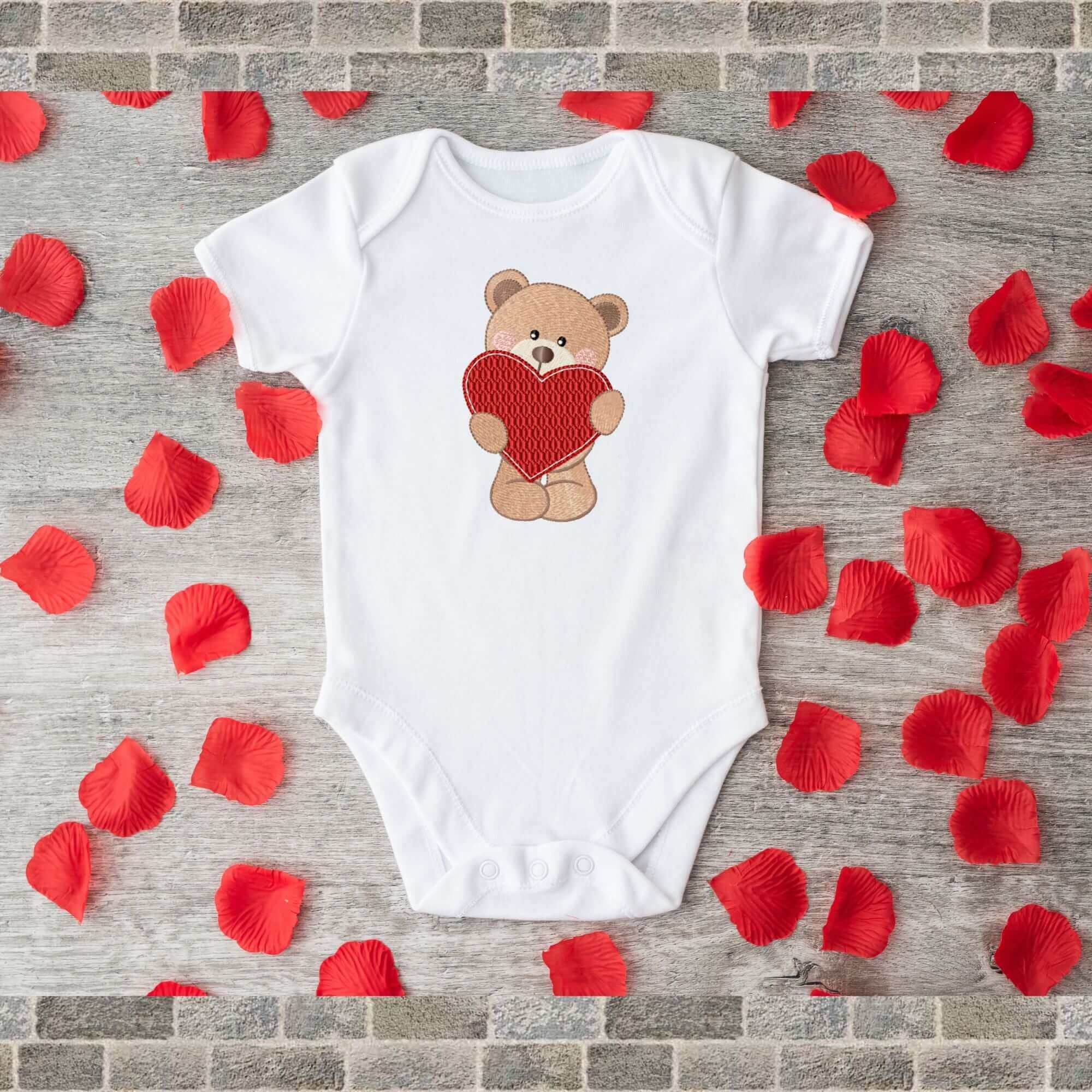 Valentine Bear (3) - Machine Embroidery Design - 3 Sizes