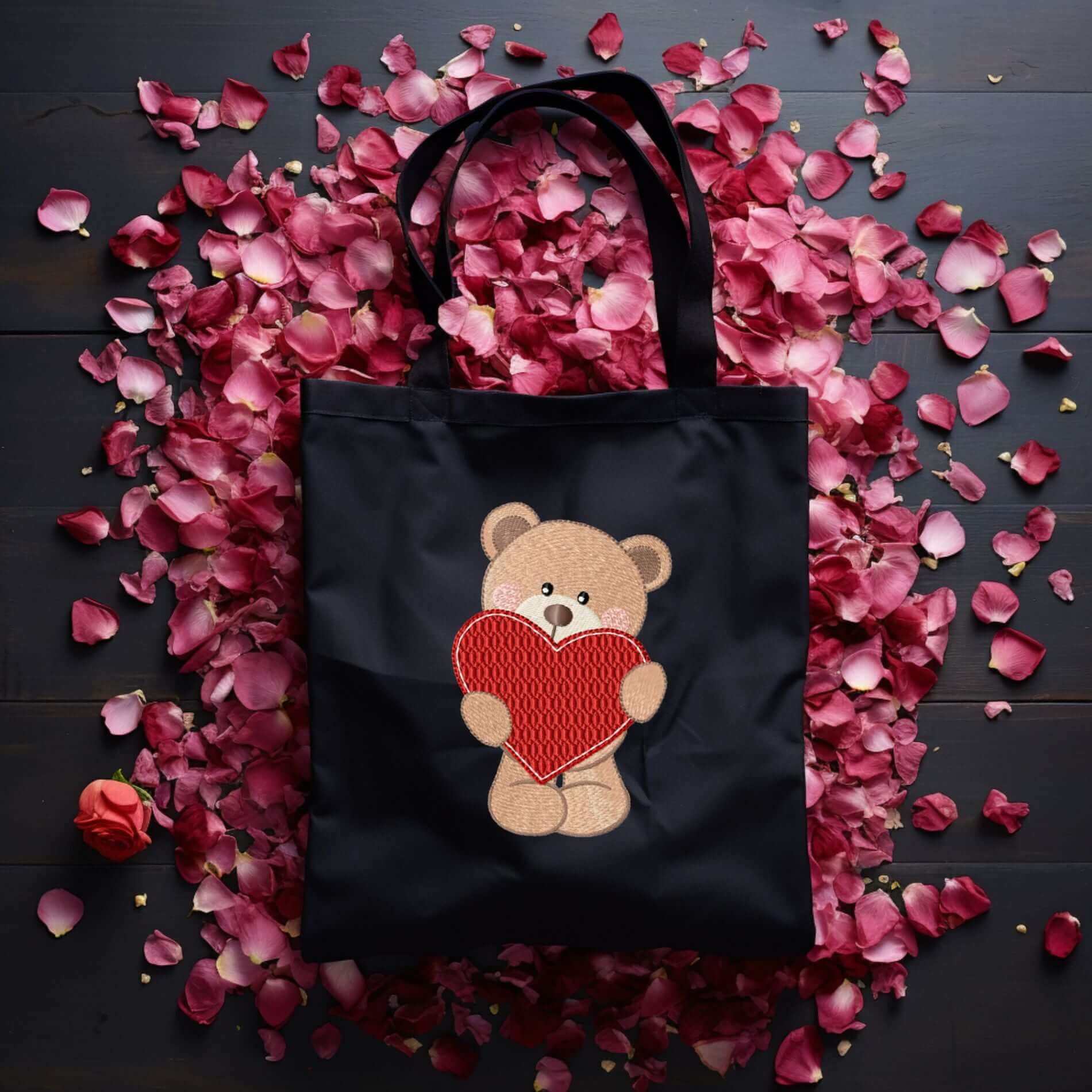 Valentine Bear (3) - Machine Embroidery Design - 3 Sizes