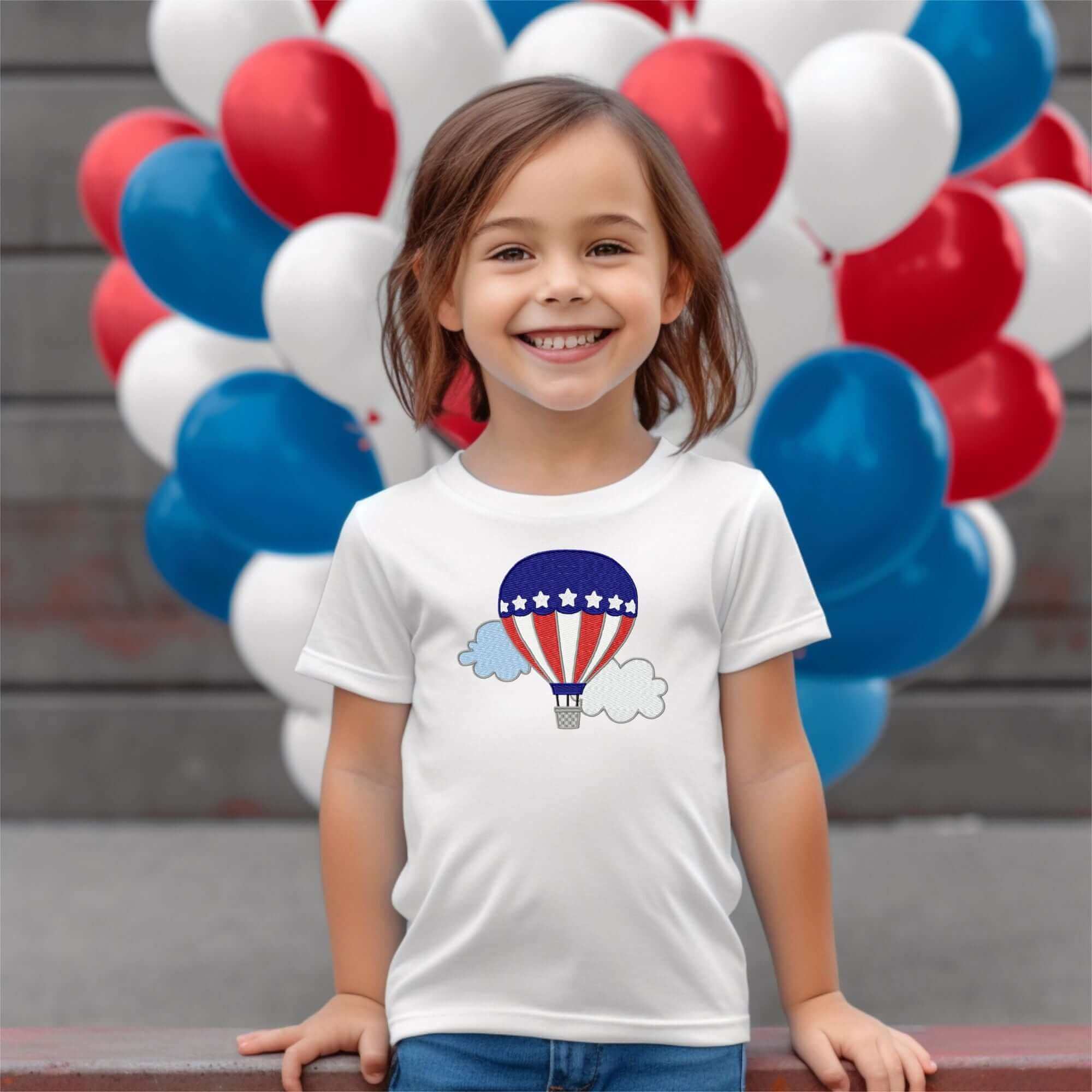 Patriotic Balloon - Machine Embroidery Design - 6 SizesEmbroidery Designs