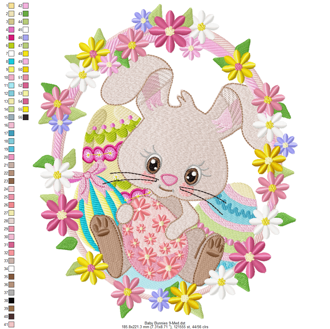 Easter Baby Bunny 9 Machine Embroidery Design 3 SizesEmbroidery Designs