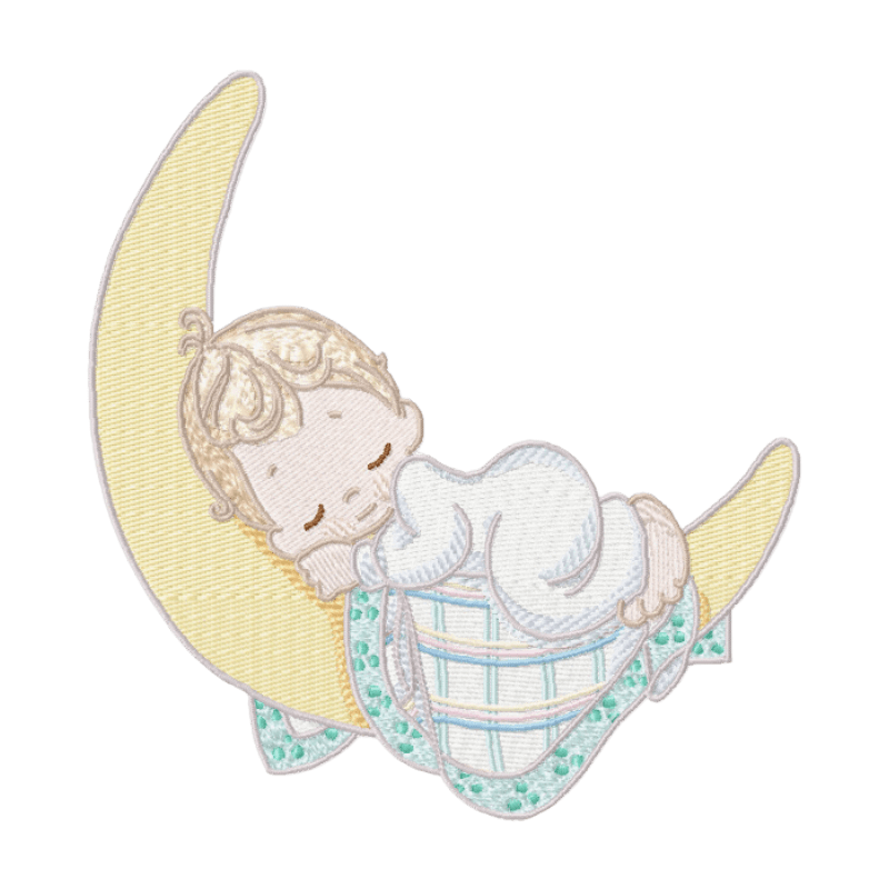 Baby Moon Watercolor - Embroidery Design - 3 SizesEmbroidery Designs