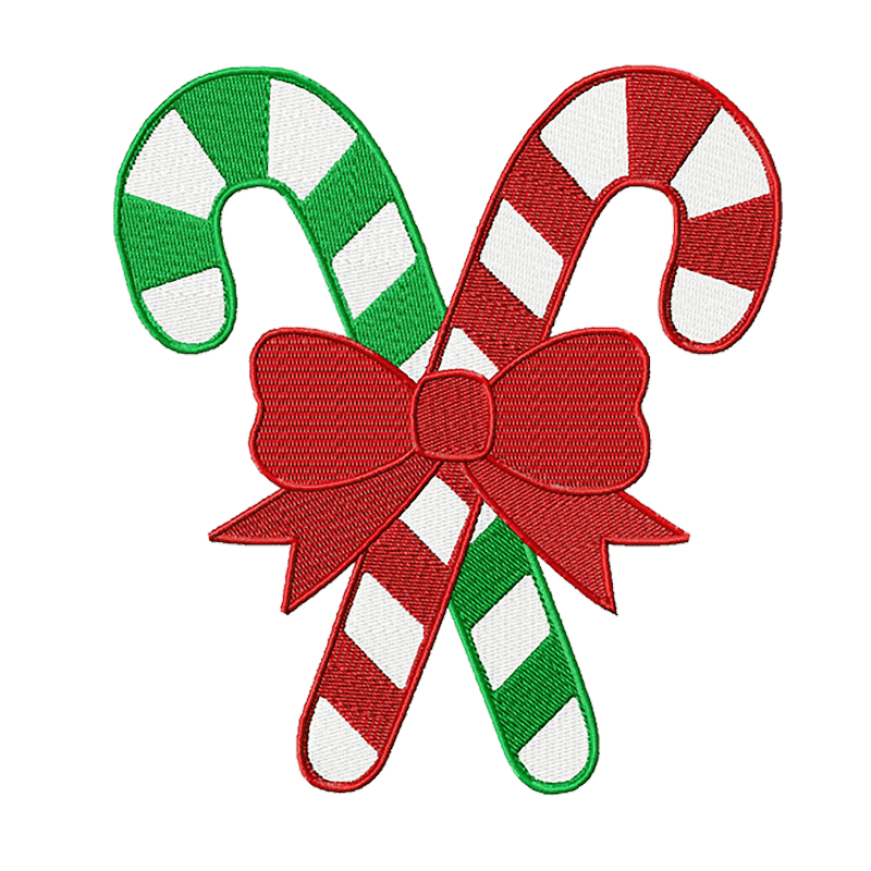 Christmas Candy Canes - Machine Embroidery Design - 4 sizesEmbroidery Designs