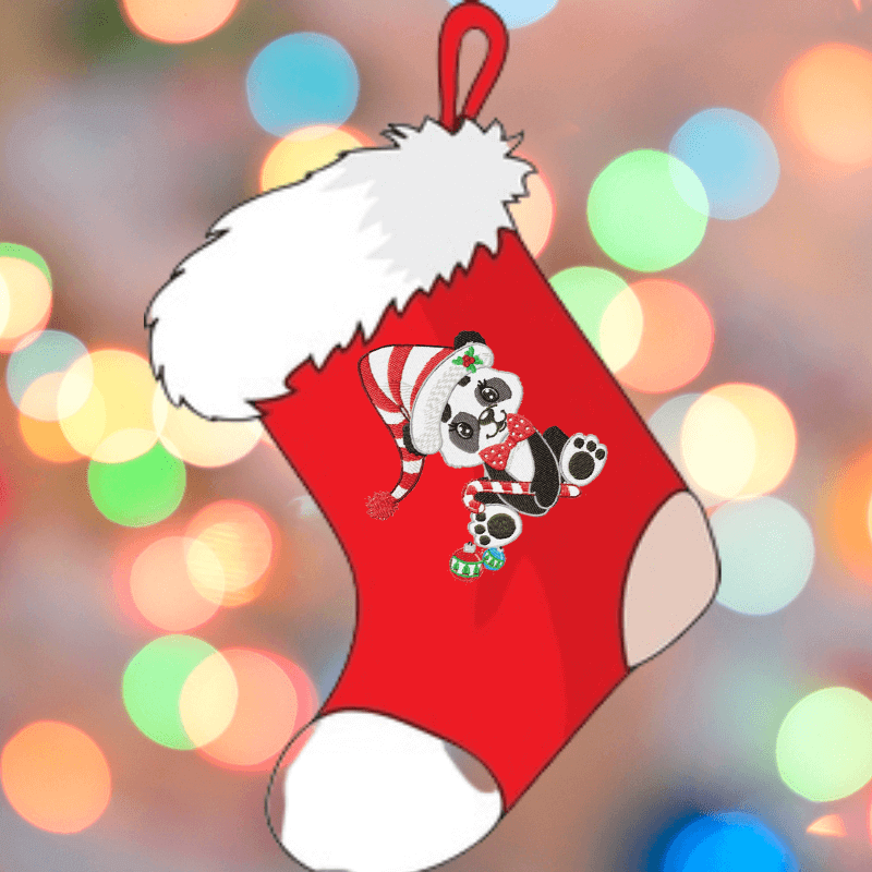 Christmas Jungle Baby Panda - Embroidery - 3 sizesEmbroidery Designs