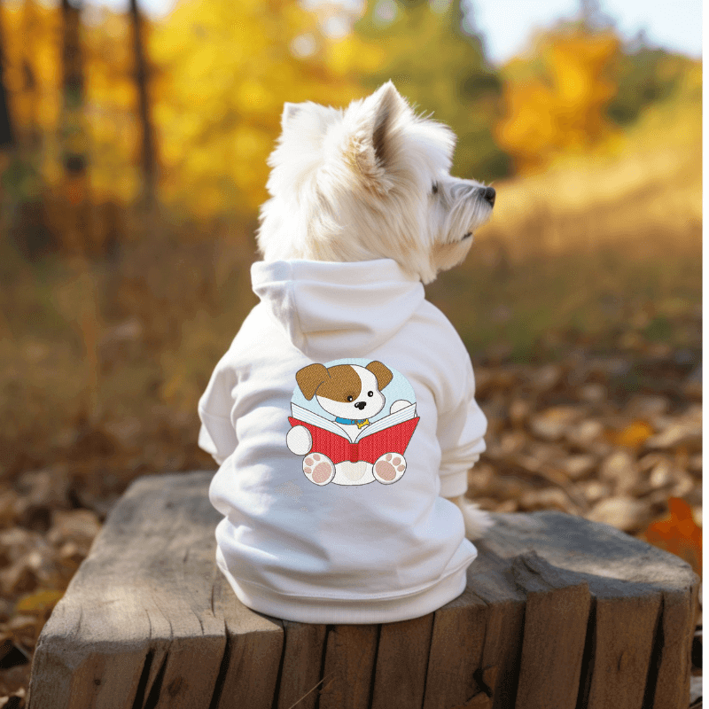 Cute Puppy Reading - Machine Embroidery Design - 3 sizesEmbroidery Designs