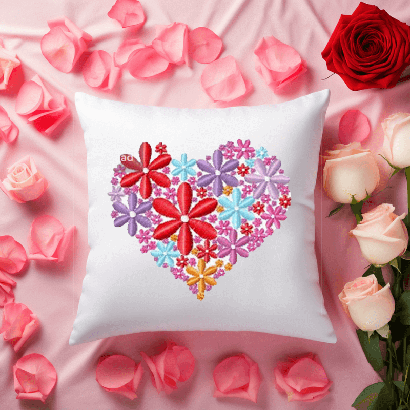 Floral Heart - Machine Embroidery Design - 5 sizesEmbroidery Designs