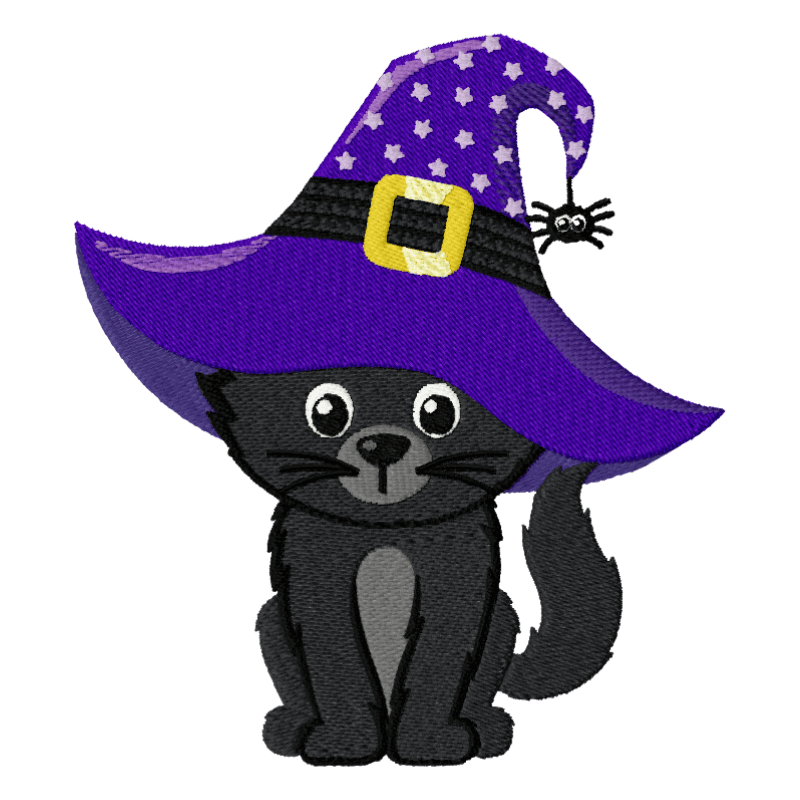 Halloween Cat (2) - Machine Embroidery Design - 3 SizesEmbroidery Designs