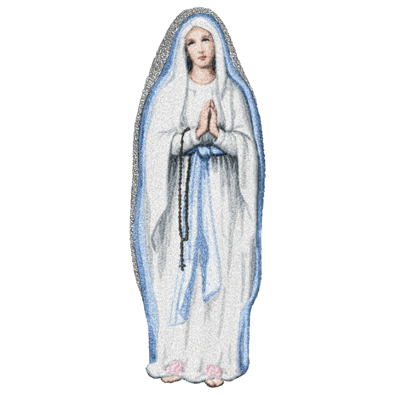 Our Lady of Lourdes - (photo-stitch) - Embroidery Design 4 SizesEmbroidery Designs