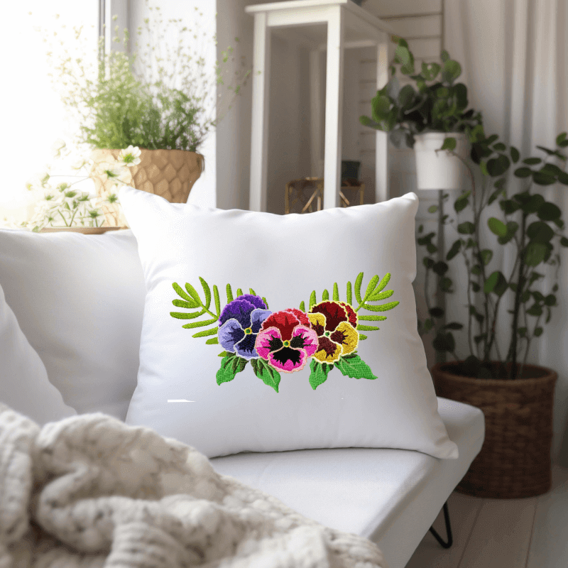 Pansy Spray - Machine Embroidery Design - 3 SizesEmbroidery Designs