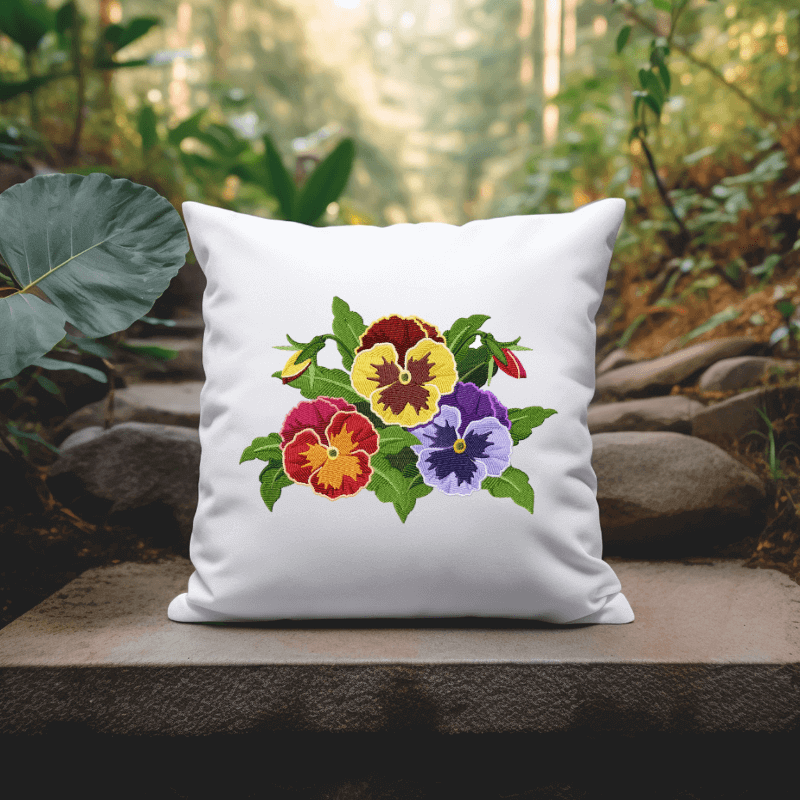 Pretty Pansies - Machine Embroidery Design - 4 SizesEmbroidery Designs