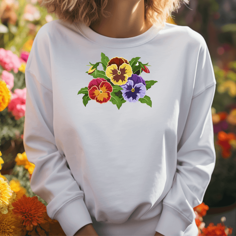 Pretty Pansies - Machine Embroidery Design - 4 SizesEmbroidery Designs