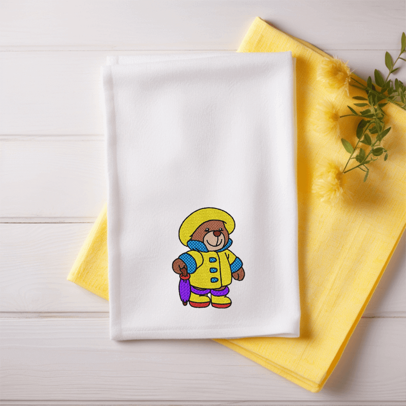 Rainy Day Teddy 2 - Machine Embroidery Design 3 SizesEmbroidery Designs