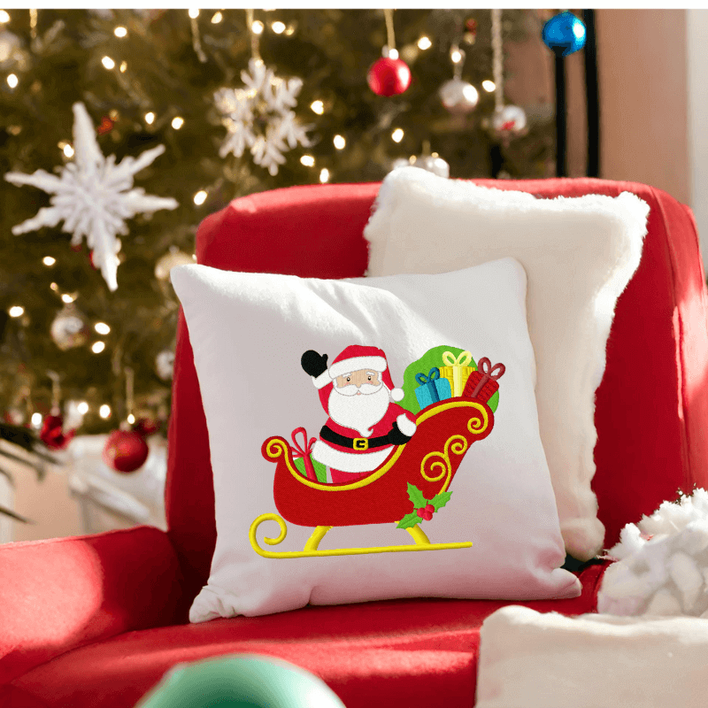 Santa and Sleigh - Machine Embroidery Design - 4 sizesEmbroidery Designs