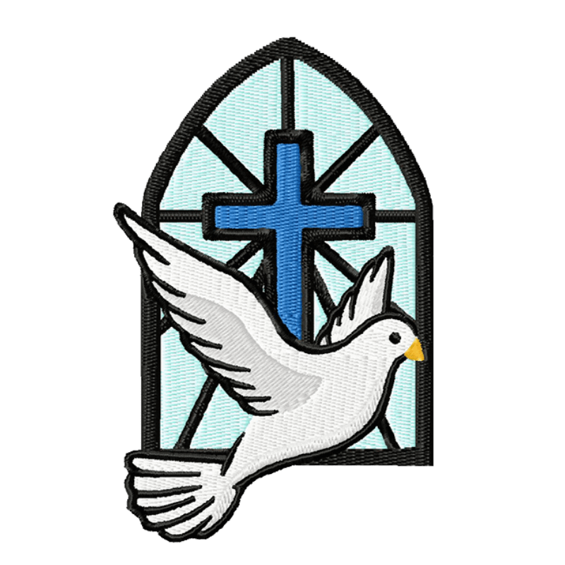 Dove Cross Window - Embroidery Design - 3 SizesEmbroidery Designs