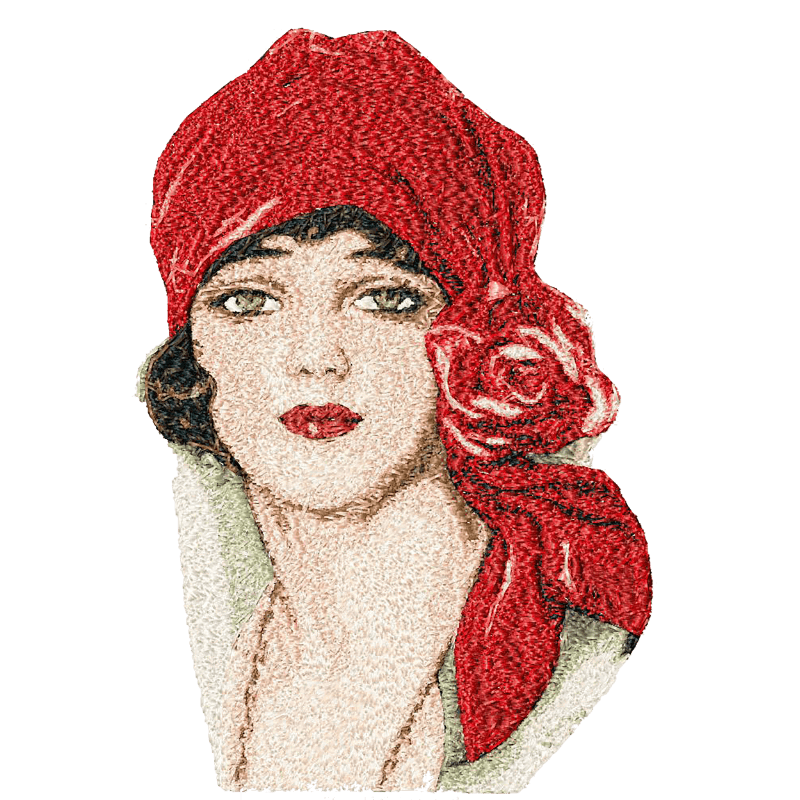 Victorian Lady with Turban - Photo Stitch Design - 3 SizesEmbroidery Designs