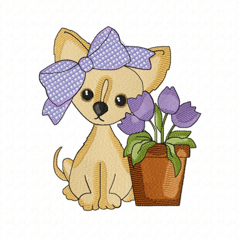 Easter Puppy 2 - Embroidery Design - 3 SizesEmbroidery Designs