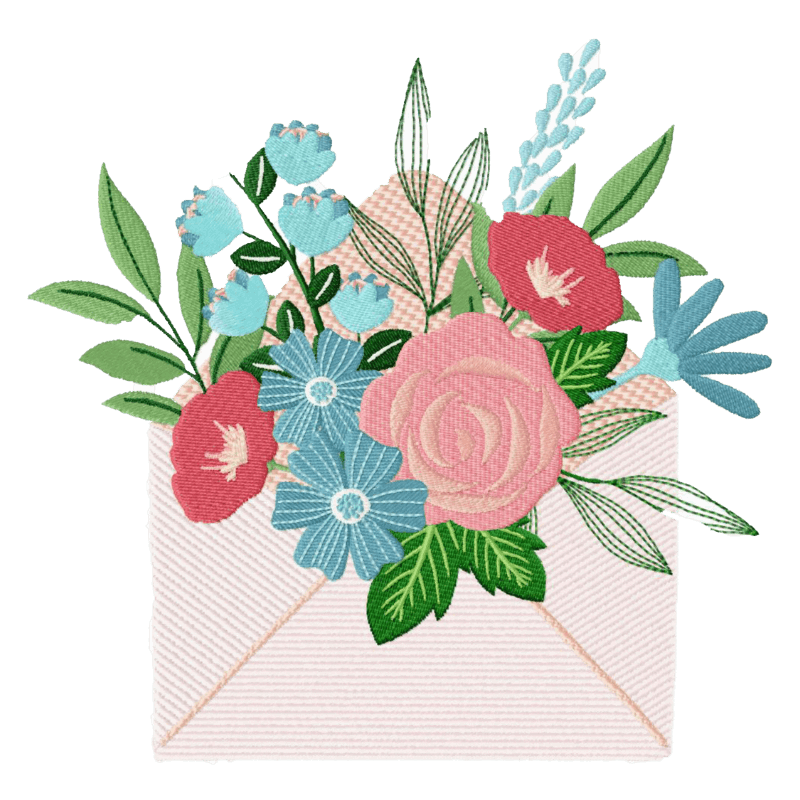 Floral Envelope Embroidery Design - 3 SizesEmbroidery Designs