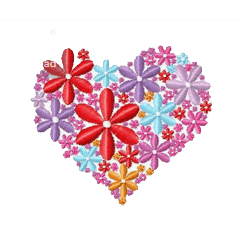 Floral Heart - Machine Embroidery Design - 5 sizesEmbroidery Designs