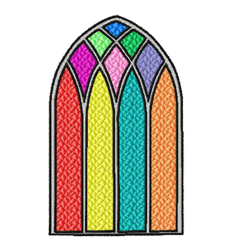 Gothic Arch Window 2 - Machine Embroidery Design - 3 SizesEmbroidery Designs