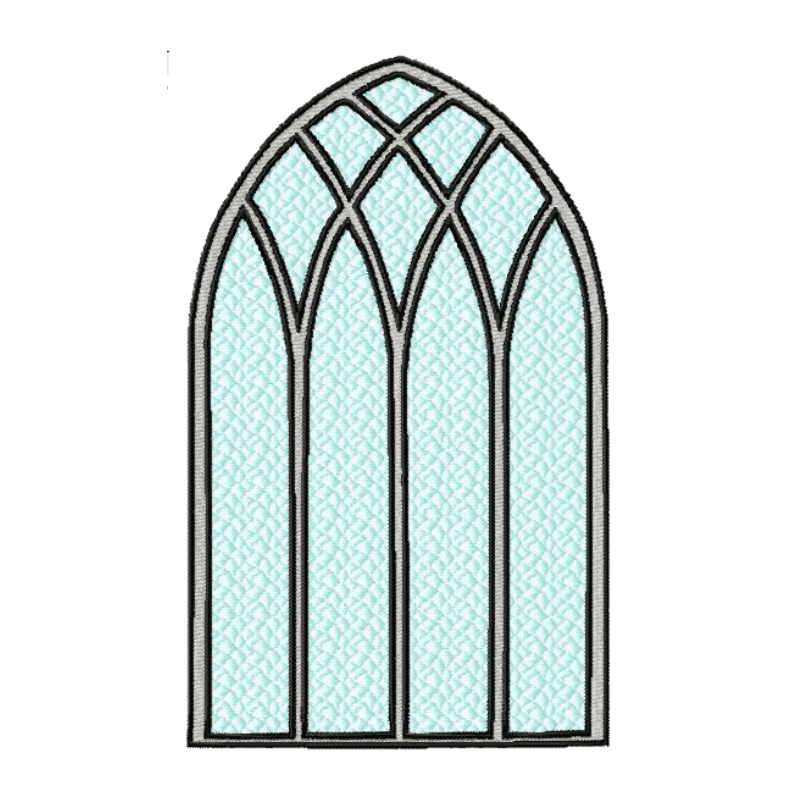 Gothic Arch Window 1 - Machine Embroidery Design - 3 SizesEmbroidery Designs