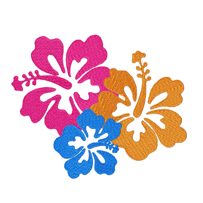 Hibiscus Flower Trio - Machine Embroidery Design - 6 SizesEmbroidery Designs