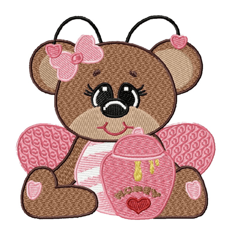 Honey Bee-Teddy Bear - Machine Embroidery Design - 3 sizesEmbroidery Designs