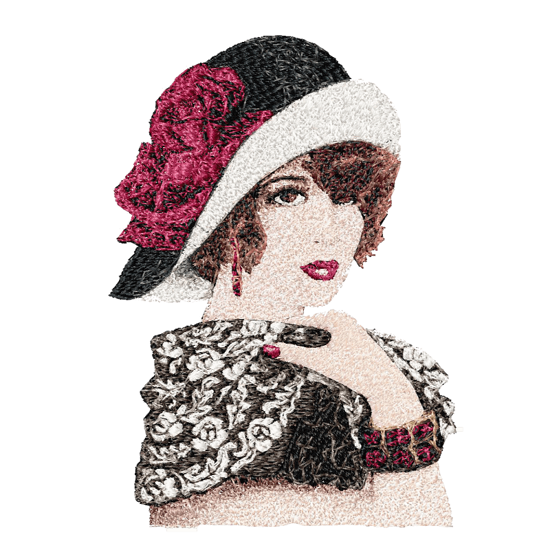 Victorian Lady 5 - Photo Stitch Embroidery Design - 3 SizesEmbroidery Designs