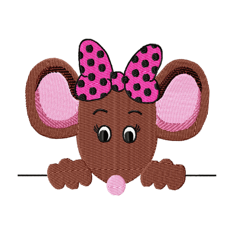 Peeking Mouse - Machine Embroidery Design - 3 SizesEmbroidery Designs