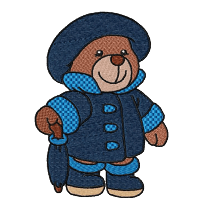 Rainy Day Teddy 1 - Machine Embroidery Design - 3 sizesEmbroidery Designs