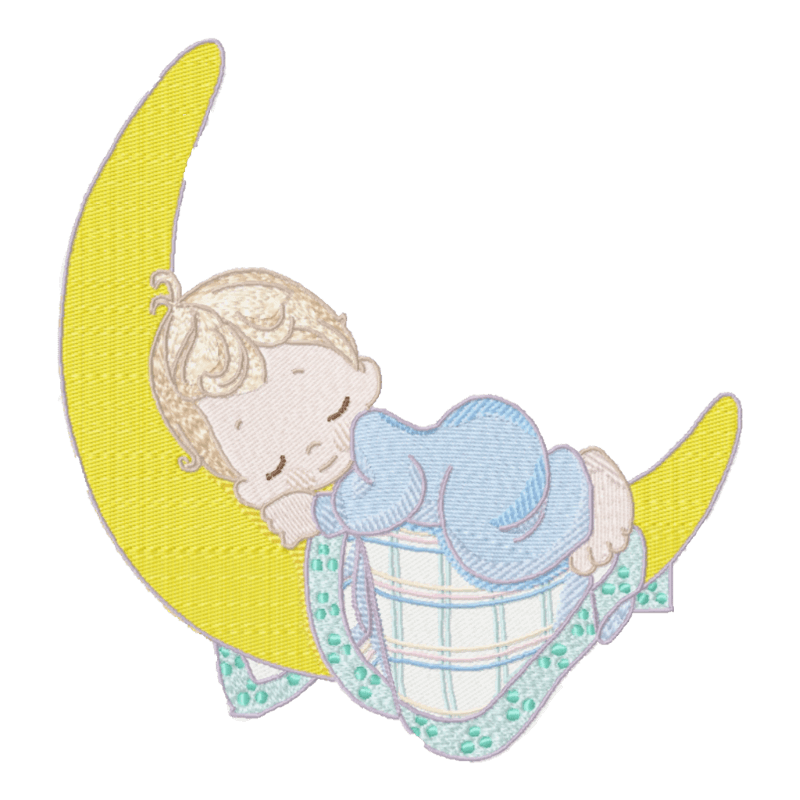 Baby Moon Boy - Machine Embroidery Design - 3 SizesEmbroidery Designs